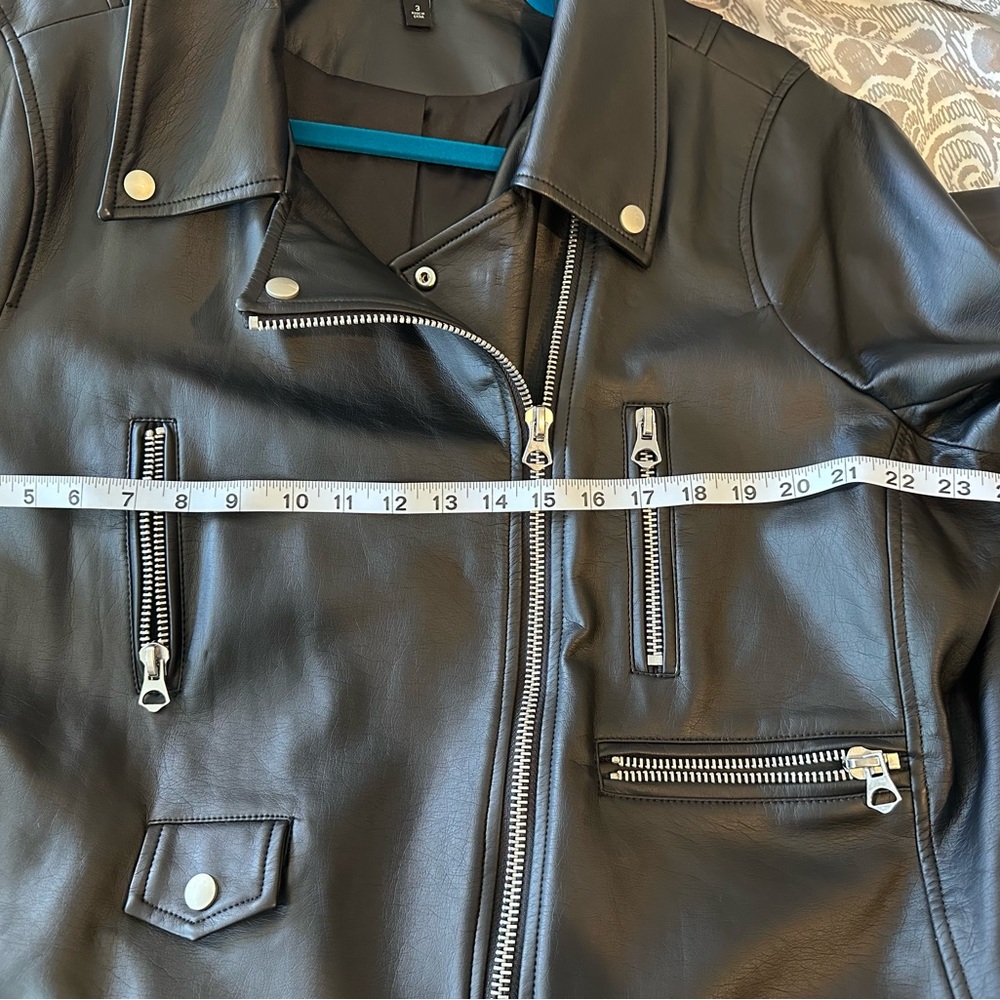 Black PLeather Biker Jacket - Picture 9 of 10
